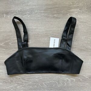WeWoreWhat Vegan Leather Bra Top